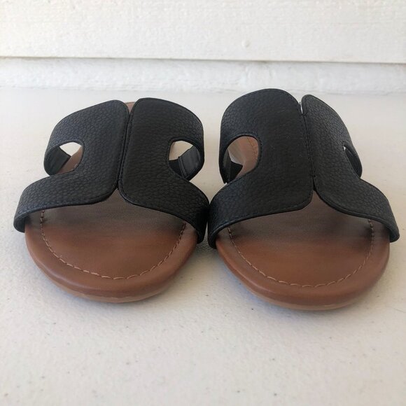 Vintage 7 Eight Apply Slip-On Black Sandal Demi Wedge Size 7 1/2 M - Picture 8 of 12